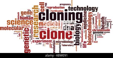 Cloning word cloud concept. Vector illustration Stock Vector