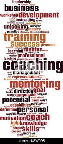 Coaching word cloud concept. Vector illustration Stock Vector