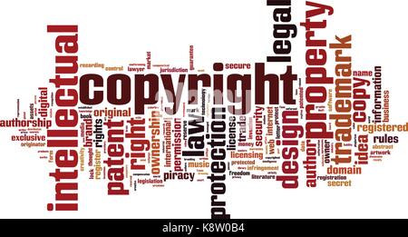 Copyright word cloud concept. Vector illustration Stock Vector