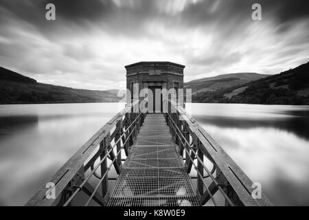 Talybont Reservoir Pump House, in the Brecon Beacons National Park, Wales, UK Stock Photo