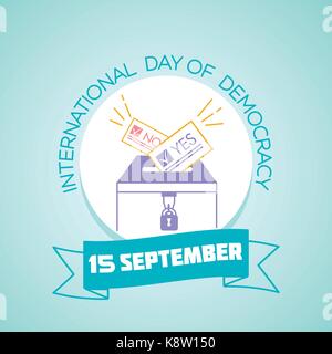Calendar for each day on september 15. Greeting card. Holiday -International Day of Democracy. Icon in the linear style Stock Vector