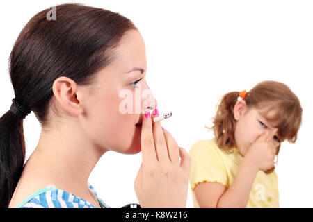 Smoking can cause diseases in children Stock Photo