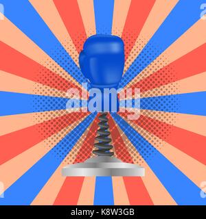 Boxing Day Sale Icon with Sport Blue Glove Stock Vector