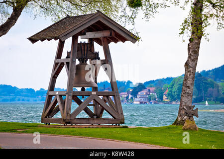 Bell by the tegernsee lake in Rottach Egern, Bavaria, Germany Stock Photo