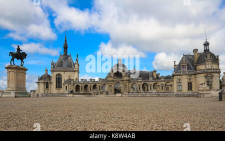 The castle of Chantilly is historical and architectural monument, France. Stock Photo