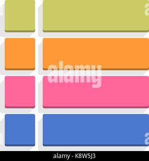 Flat blank icon square empty internet color button on white background. Vector illustration web design element save in 8 eps Stock Vector