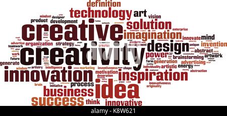 Creativity word cloud concept. Vector illustration Stock Vector