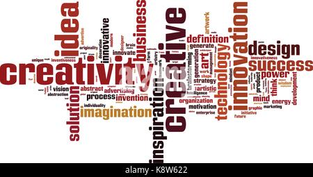 Creativity word cloud concept. Vector illustration Stock Vector