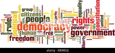 Democracy word cloud concept. Vector illustration Stock Vector