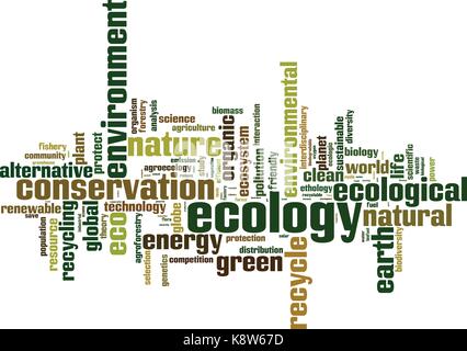 Ecology word cloud concept. Vector illustration Stock Vector
