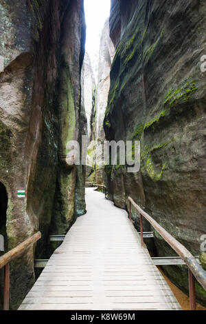 Unique rocks mountain Adrspasske skaly in national park Adrspach, Czech republic Stock Photo