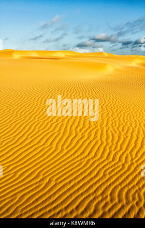 Rippled sand dunes in Medanos Blancos Beach (Playa Medanos Blancos). Falcon, Falcon state, Venezuela. Stock Photo