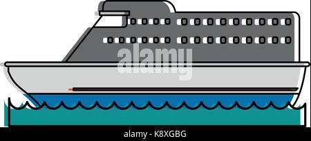 cruise ship sideview icon image  Stock Vector