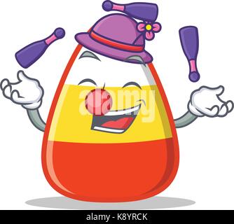 Juggling candy corn character cartoon Stock Vector