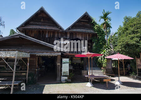 Traditional Lanna house in Chiang Mai, Thailand Stock Photo