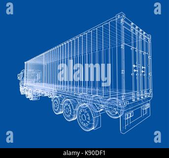 Truck with semitrailer. Vector Stock Vector