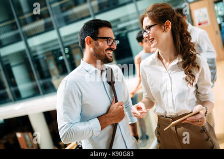 Picture of handsome businessman and beautiful businesswoman Stock Photo