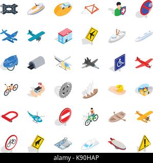 Tunnel icons set, isometric style Stock Vector