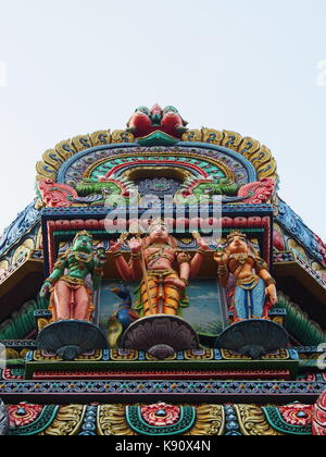 The Colorful Hindu Temple in Bangkok , Thailand, Hindu Art Stock Photo