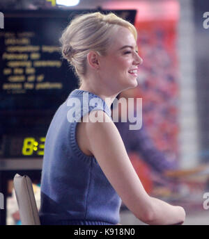 New York, NY, USA. 21st Sep, 2017. Emma Stone at NBC's Today Show promoting her new film, Battle of the Sexes in New York September 21, 2017. Credit: Rw/Media Punch/Alamy Live News Stock Photo