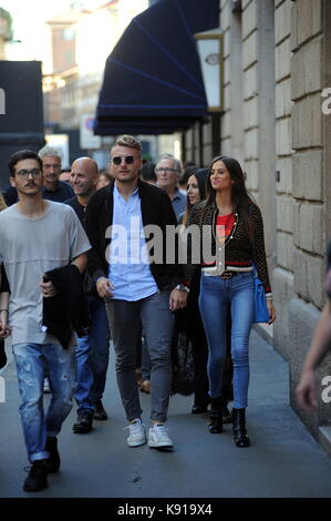 Milan Ciro Immobile and his wife Jessica in the center The attacker