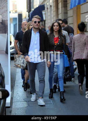 Milan Ciro Immobile and his wife Jessica in the center The attacker