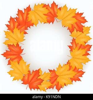 Red and Yellow Autumn Leaves Pattern Stock Vector