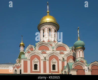 Exterior architecture of The Kazan Cathedral, Red Square, Moscow, Russia Stock Photo