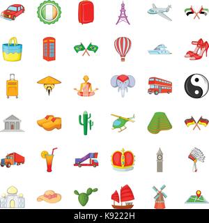 Windmill icons set, cartoon style Stock Vector
