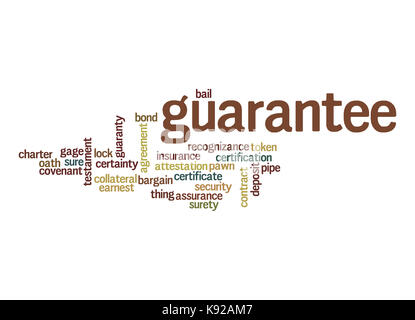 Guarantee word cloud Stock Photo
