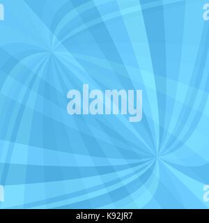 Light blue curved ray burst background - vector design Stock Vector