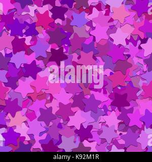 Repeating abstract geometric star pattern background - vector illustration from rounded pentagram stars in purple tones Stock Vector