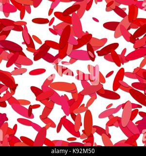 Seamless abstract ellipse pattern background - vector illustration from red colored ovals with shadow effect Stock Vector
