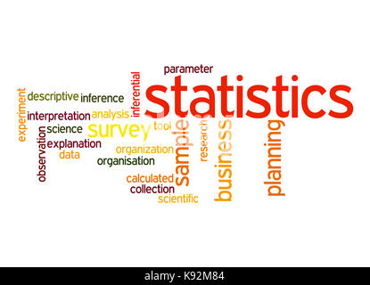 Statistics word cloud Stock Photo