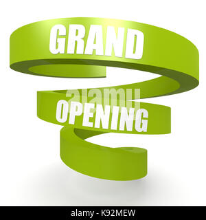 Grand opening green helix banner Stock Photo
