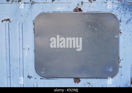 Blue background. A gray rectangle. Vertical stripes Stock Photo