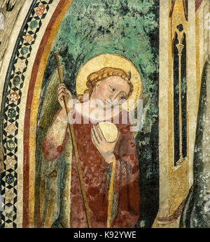 Italy Abruzzo Sulmona Cathedral  -Crypt Fresco Stock Photo