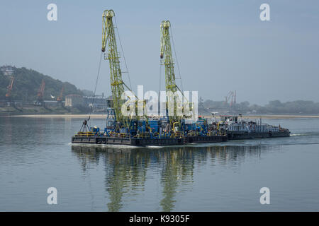 Romania, River Danube at Zimnicea Stock Photo