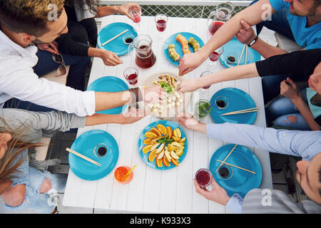 Friends birthday at a picnic Stock Photo