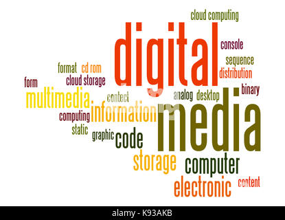 Digital media word cloud Stock Photo