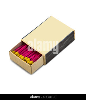 Sudio shot of a old and vintage matches box isolated on white with clipping path Stock Photo