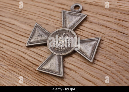 Imperial Russia award - Imperial Cross of Saint George IV class Stock Photo