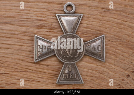 Imperial Russia award - Imperial Cross of Saint George IV class Stock Photo