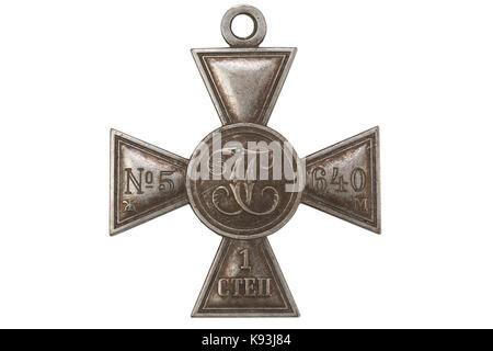 Imperial Russia award - Imperial Cross of Saint George IV class Stock Photo