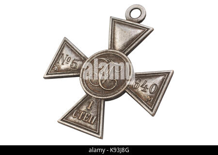 Imperial Russia award - Imperial Cross of Saint George IV class Stock Photo