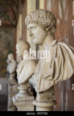 Rome. Italy. Portrait bust of Roman Emperor Lucius Verus (130-169 AD). Palazzo Altemps. Museo Nazionale Romano.     Lucius Aurelius Verus Augustus (15 Stock Photo
