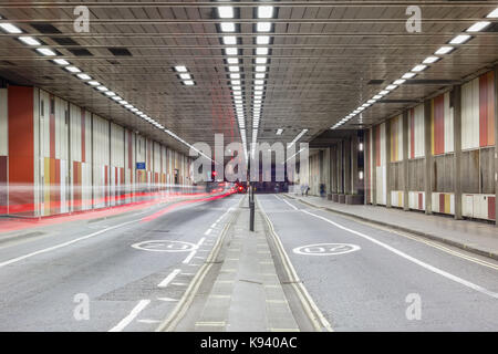 Beech Street tunnel in Barbican, City of London Stock Photo