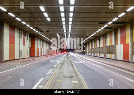 Beech Street tunnel in Barbican, City of London Stock Photo