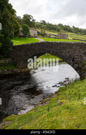 A Stone Bridge over The River Wharfe near Outershaw in Wharfedale North Yorkshire England United Kingdom UK Stock Photo