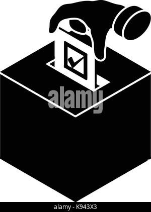 Election box icon, simple style Stock Vector